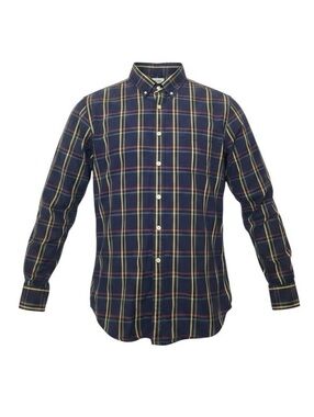 J.Crew Factory Tailored Fit Shirt Mens XL Blue Plaid Button Down 100% Cotton